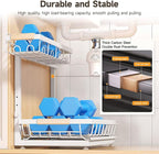 Sevenblue 2 Packs Under Sink Organizer, Height Adjustable 2 Tier Under Kitchen Sink Organizer, Multi-Purpose Storage Shelf fo