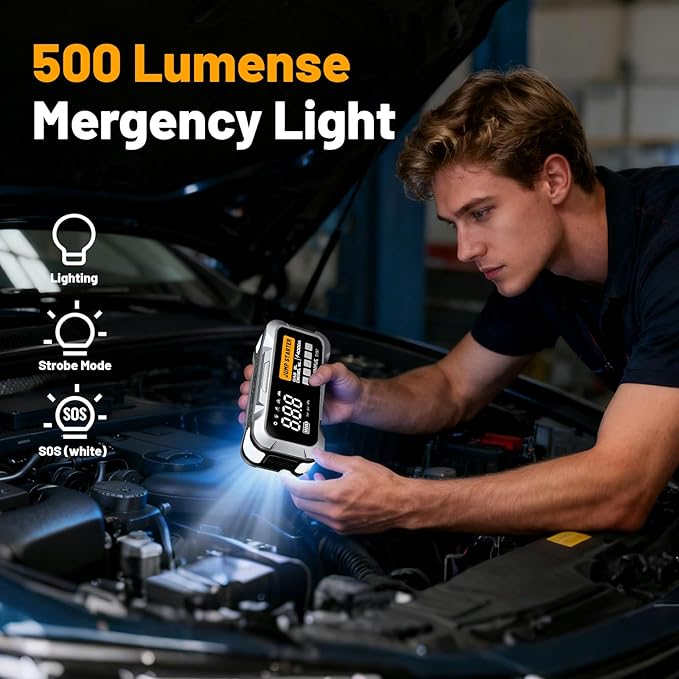 4000A Car Jump Starter with Air Compressor, Car Jumper 150PSI Portable Car Battery Jump Starter, 12V Jump Box Battery Pack
