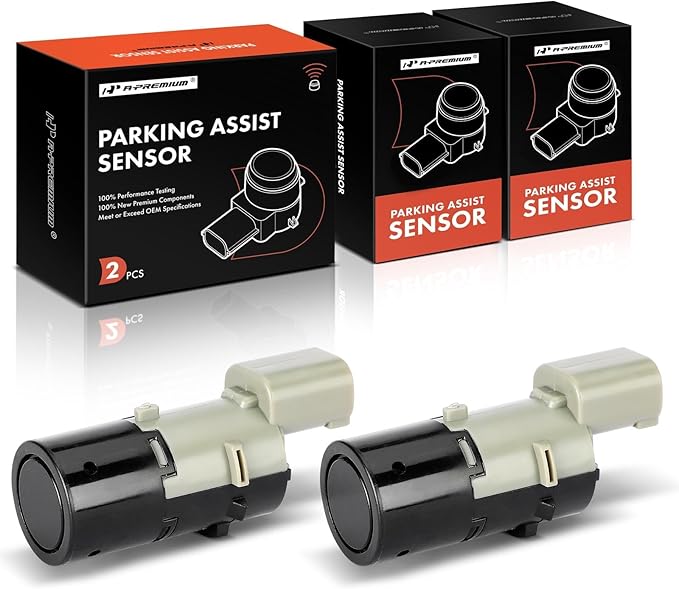 A-Premium 2-PC Front Reverse Backup Parking Assist Sensor Compatible with Select BMW Models - X5 2000-2006, 525i 2004-2007, 5
