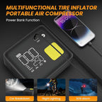 Cordless Air Compressor Portable, 150PSI Electric Tire Inflator for Car, 3X Faster Inflation, Heavy Duty Portable Air Pump with Auto Stop, LED Light for Emergency