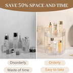 Rotating Makeup Organizer for Vanity, 2 Tier Perfume Skincare Storage for Women, Bathroom Counter Organizer, 360 Spinning Cos