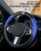 Customized Auto Car Steering Wheel Cover for BMW X1,X2,X3,X4,X5,X6,X7,i3,i4,i5,i8 535i 740Li 335i M3 M4 M5 Z1 Z3 Z4 Z5 (Blue)