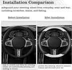 5D Honeycomb Knight White Car Steering Wheel Cover,14.5-15 Inch Universal Carbon Fibre Leather Covers Breathable Anti-Slip Od