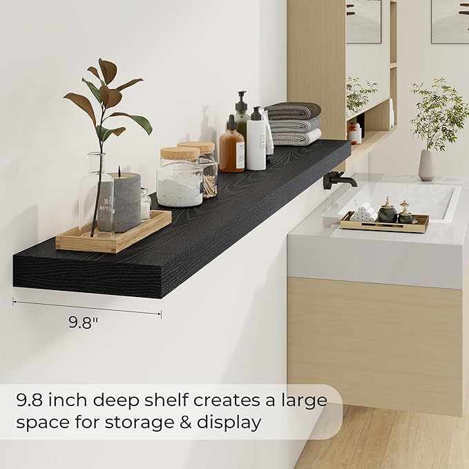 Dreamland 72 Inches Floating Shelves for Wall, 9.8" Deep Long Floating Shelves Set of 1, Large Display & Storage Shelf, Wall 