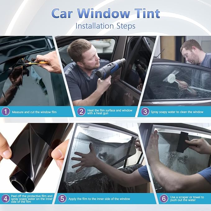 Window Tint Film for Cars, Ceramic Window Tints, Blocks 99% UV & IR Rays, Heat Resistant Anti Glare Film for Windshield, Scratch Resistant Sun Shade Auto Tint Roll (35% VLT, 20in x 10ft)