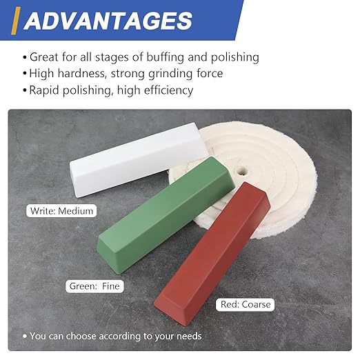 SCOTTCHEN Buffing Polishing Cutting Compounds 1 lbs. Polishing Rouge Bars for Buffing polishing Wheel- White Medium - 1 Pack