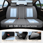 Coverado Seat Covers, Car Seat Covers Full Set, Leather Seat Covers for Cars, Car Seat Protector, Gray Car Seat Covers Front 