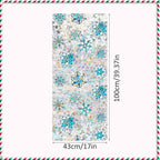 Niviy Christmas Window Clings, Stained Glass Window Film for Xmas Decals Holiday Snowflake Christmas Home Office Decorations for Indoor Outdoor (16.93 x 39.37inch)