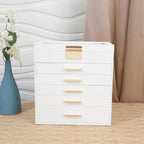 BOOVO Jewelry Boxes for Women, White and Black 6 Layer Large Jewelry Box for Necklace, Bracelet, Earrings, Rings Storage, Jew