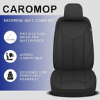 CAROMOP Waterproof Car Seat Cover Full Seats, Neoprene Seat Covers for Cars,Split Bench Compatible Car Interior Covers, Unive