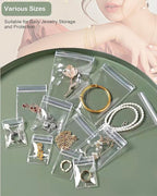 2 Pack 4 In 1 Acrylic Jewelry Organizers and Storage with 120 Portable Anti Tarnish Jewelry Bags, Clear Jewelry Box Organizer