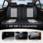 Coverado Car Seat Covers, Leather Seat Covers Full Set, Waterproof Car Seat Protector with Lumbar Support, Automotive Seat Co