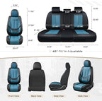Coverado Car Seat Covers Full Set, Car Seat Protector Waterproof, Nappa Leather Car Seat Cushion, Seat Covers for Cars, Front