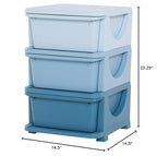 Qaba 3 Tier Kids Storage Unit, Toy Organizers and Storage with 3 Drawer Chest for Kids Bedroom Nursery Kindergarten Living Ro