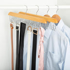 Amazon Basics Wooden Belt Hanger - Natural (Pack of 18)