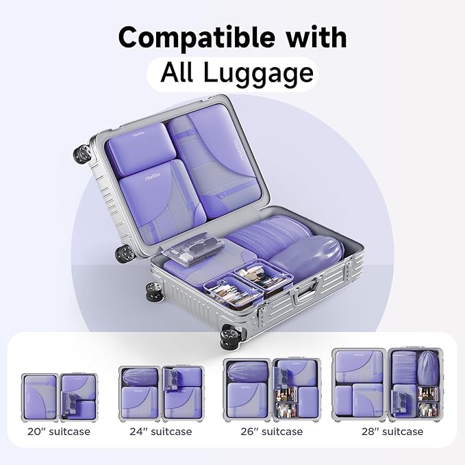 11 Set / 9 Set Packing Cubes for Travel,Gifts for Women Mom Kids,TSA Approved Bags for Makeup, Cosmetic, Toiletry, Organizers