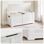 VASAGLE Storage Chest, Storage Bench with 2 Safety Hinges, Farmhouse Style, 15.7 x 39.4 x 18.1 Inches, for Entryway, Bedroom,
