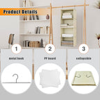 Hanging Closet Organizer, Easy Mount Foldable 4-Shelf Hanging Closet Wardrobe Storage Shelves, Clothes Handbag Shoes Accessor