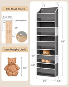 ULG Over-the-Door Organizer 5 Tiers, Large Pocket Hanging Rack with 4 Mesh Side Pockets, Space Saving Closet Door Organizer f