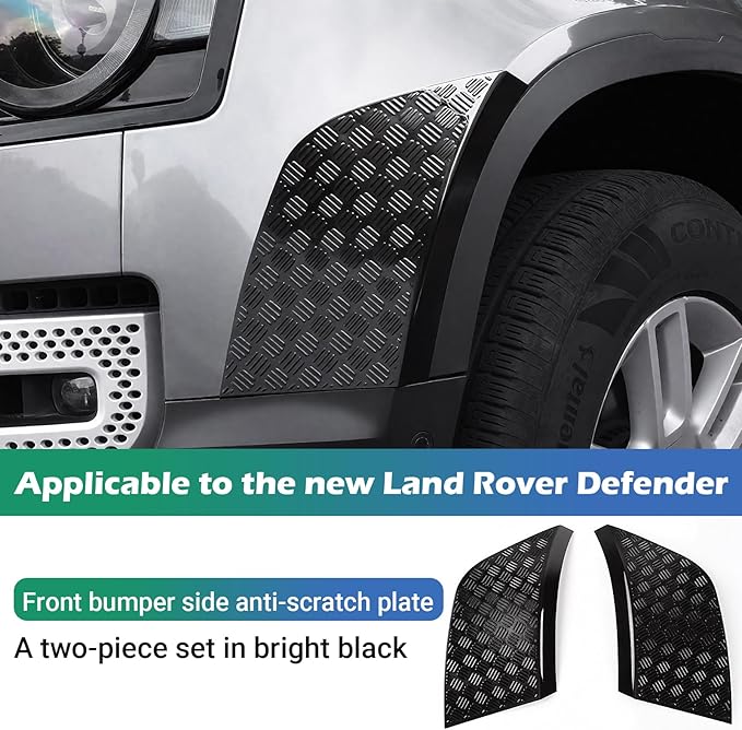 Front Wheel Arch Covers for Land Rover Defender 2020-2025 | Black Body Anti-Scratch Protection Cover Trim Kit Compatible | Defender 90 110 130 Accessories | Easy Installation | Decoration Armor