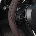 SEG Direct Steering Wheel Cover 14.5-15 inch (37-39 cm) Medium Size, Microfiber Leather, Non-Slip Comfortable Grip, Fits Cars