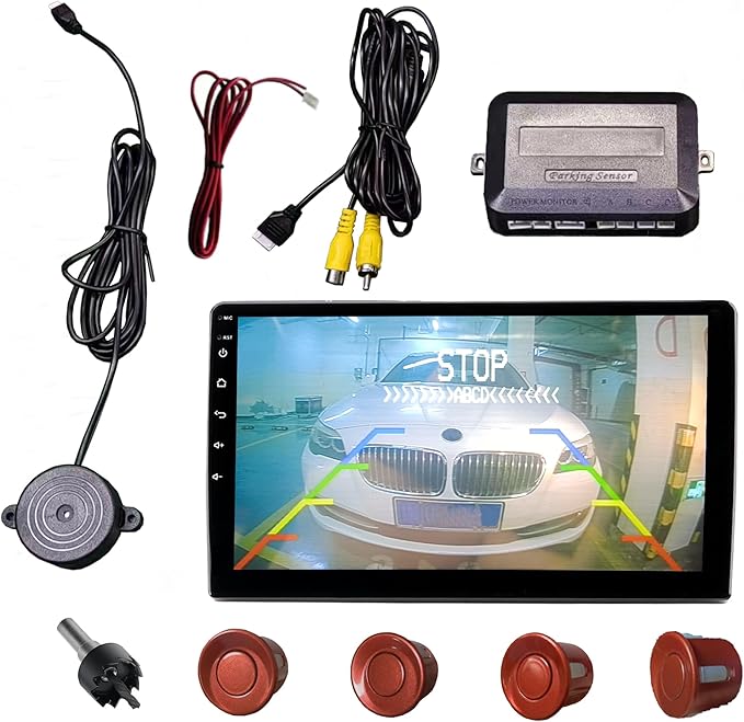 LCD Parking Sensor Kit - Displays Data on Original Screen, Easy Rear Installation, Compatible with CVBS Cameras (Not for AHD)