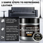 8.5 OZ Leather Recoloring Balm with 100ML Leather Conditioner - Gray Leather Repair Kit for Furniture, Leather Dye, Recolor, 