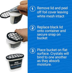 Moisture Absorber with Activated Charcoal Dehumidifier Bucket, Unscented Odor Absorber for Closet Basement Bathroom Boat RV,