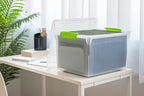 IRIS USA File Box File Organizer Plastic File Box for Letter/Legal File, BPA-Free Plastic Storage Bin Tote Organizer w/Secure