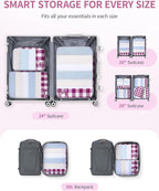 ECOHUB 6 Set Packing Cubes for Travel Suitcase Organizer Bags for Luggage Lightweight Carry On Suitcase with Lable & Personal