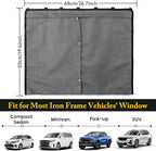 Car Window Shades, 2 Pack Suede Fabric & Dual-Layer with Zipper Magnetic Sun Shade Curtain for Back Side Windows, Universal Fit for SUV/Sedan/Truck Back Window Privacy, Blackout Sunshade for Baby