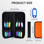 Key Organizer, Zippered Key Case, Fireproof and Waterproof Key Binder with 12 Hooks and Tags Portable Key Storage Book for Of