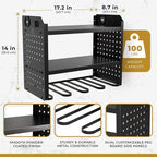 BUILTSTRONG Power Tool Organizer-6 Drill Holder Wall Mount, 3 Tier Heavy-Duty Hand Tool Storage Rack, Utility Racks, Drill Ho
