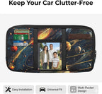 Cosmic Galaxy Car Sun Visor Organizer Vehicle Document Holder Organizer Zipper Car Truck Visor Storage Pouch Holder with Multi-Pocket Elastic Bands Auto Interior Accessories