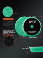 SPTA 10 Pcs Detailing Set, 5Pc 6 inch Buffing Polishing Pads, 1 Microfiber Finish Pad, 1-16 oz Polishing Cleaner, 1 Conditioning Brush, 2-16"*16" Microfiber Towel. for Dual Action and Rotary Polishers