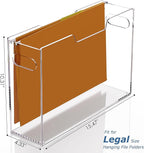 Hanging File Folder Organizer, Acrylic File Organizer Box for Legal Size Hanging File Folders, Clear Filing Holder with Handl