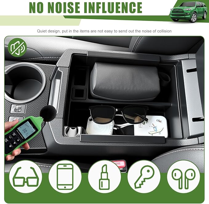 Center Console Organizer for 2010-2024 Toyota 4Runner Insert Armrest Box Storage Tray for 4 Runner Interior Accessories(Center Console Armrest Box/Fit 10-24)