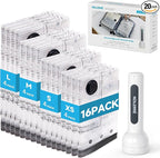 16 Pack Travel Vacuum Bags with Upgraded Rechargeable Pump, 4 Sizes Space Saver Vacuum Storage Bags for Luggage and Suitcase,