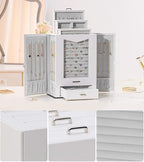 Homde Jewelry Organizer with Transparent Window Necklace Hooks Gift for Women Jewelry Box Display Case for Necklaces Rings Ea