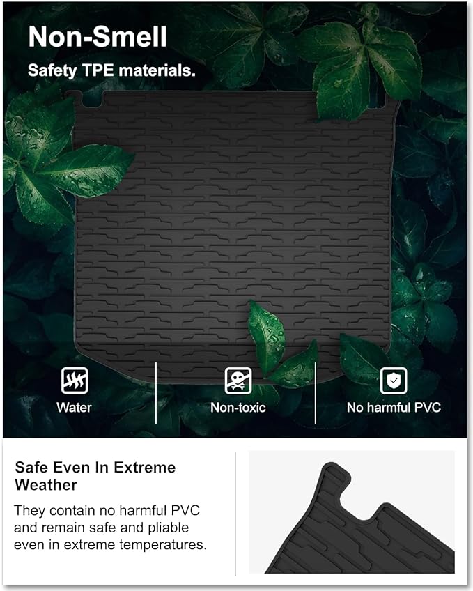 KIWI MASTER Floor Mats & Cargo Mat for 2016-2021 Jeep Grand Cherokee, OEM Replacement 82215577 82212085, All Weather Car Mats, Heavy Duty TPE Floor Liners, Front & Rear & Tray Trunk Mat Set, Black