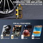 Jump Starter with Air Compressor, Battery Jumper Starter Portable(9.0 Gas/6.5L Diesel) with Tire Inflator, 12V Car Battery Jump Starter with Smart Jumper Cables, LED Light, LCD Display