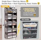 Over The Door Organizer with 5 Shelves, 9 Compartments + 10 Side Pockets, 90+ lbs Weight Capacity, Heavy-Duty Behind the Door