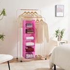 MAX Houser 6-Shelf Hanging Closet Organizer, Hanging Storage Shelves with 2 Sturdy Hooks Space-Saving for Bedroom, Foldable (