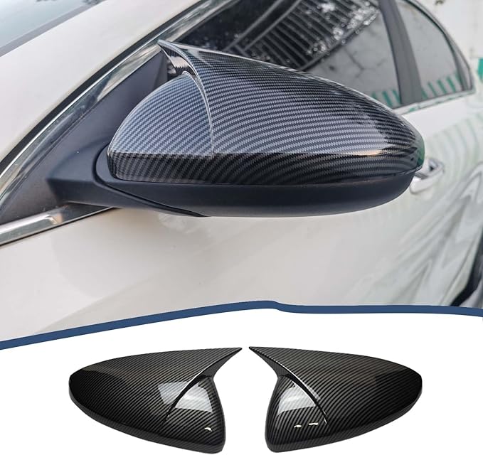 Side Rearview Mirror Cover For Kia Forte 2019-2024 Accessories Aggressive Look Sport Door Side LH & RH Exterior Rearview Mirror Guard Cover Trims Carbon Fiber Color（Without Turn Signal）
