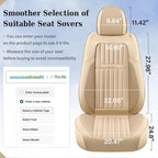 Coverado Front and Back Seat Covers for Cars, Nappa Leather Car Seat Covers, Automotive Seat Covers for Trucks, 5 Seats Water