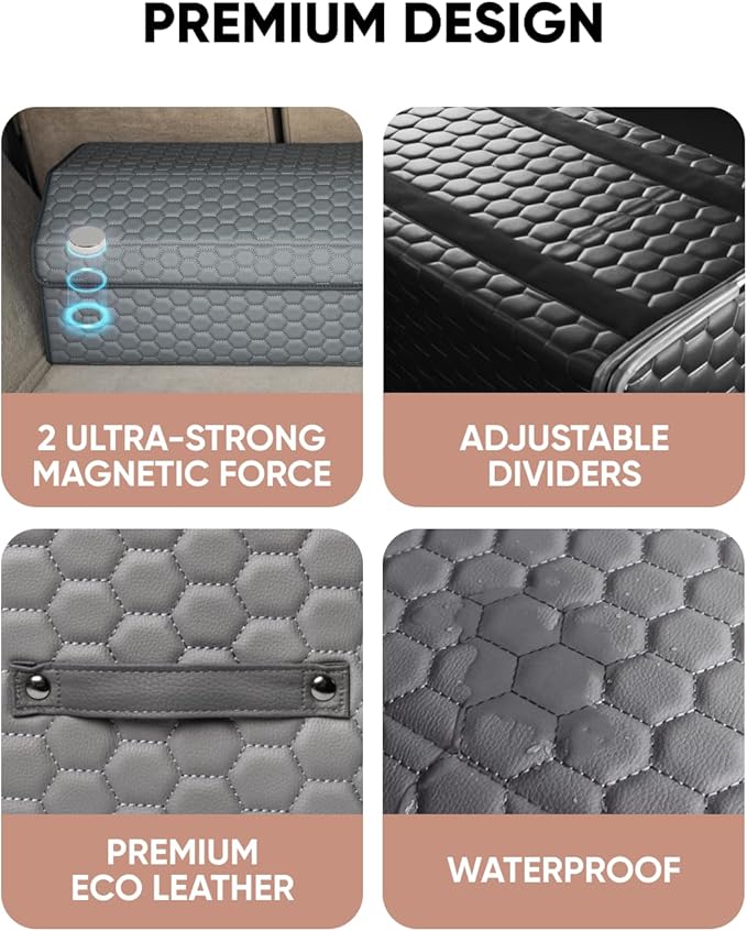 Owleys Foldable Trunk Organizer For Car - Trunk Organizers Car Storage - Collapsible Auto Trunk Organizer With Lid - Small