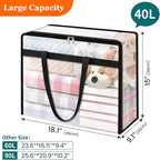 TasticTotes 8 Pack Clear Storage Bags for Comforter, Clothes & Bedding, Plastic Blanket Storage with Zipper and Handle, Movin