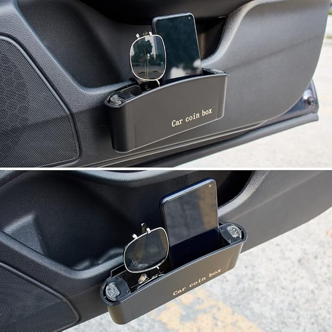Multifunctional Car Coin Holder Car Door Slot Organizer Storage Box Universal Car Side Pocket Organizer