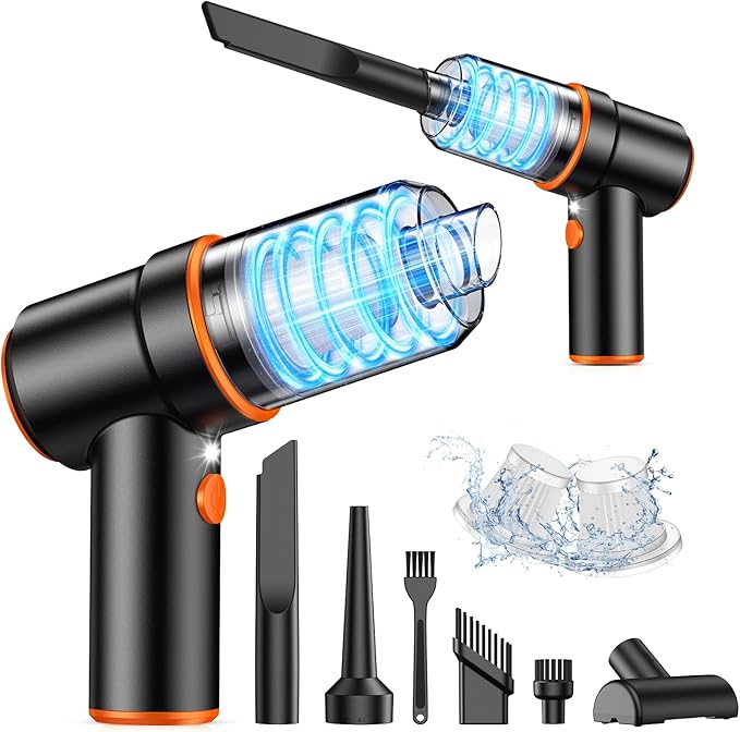 KMM Handheld Car Vacuum Cleaner, 9000PA Vacuum Cleaner & Air Duster, 120W High Power Vacuum Portable Cordless, Hand Held Vacu