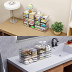 Yieach 3Pack Clear Drawer Organizers Stackable,Acrylic Storage Drawers With 10 Drawers,Multipurpose Office Supply Organizer a